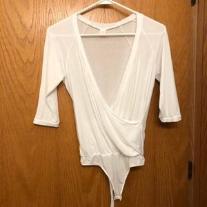 Revolve Only Hearts 3/4 Sleeve Wrap Body Suit